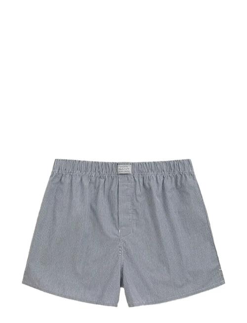 Stripe And Solid Boxer Shorts 2-P GANT Blue