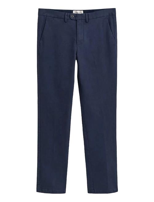 Slim Cotton Herringb Pants GANT Blue