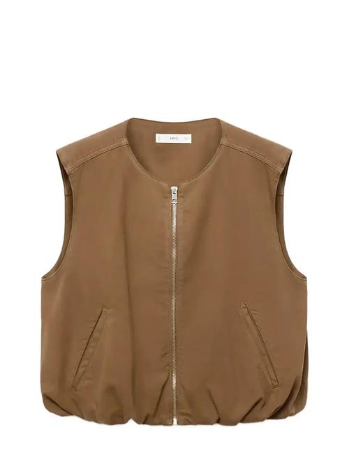 Puffer Denim Waistcoat Mango Brown
