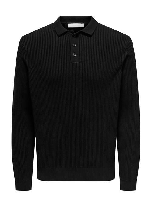 Onslaw Reg Ls Polo Knit Frml ONLY & SONS Black