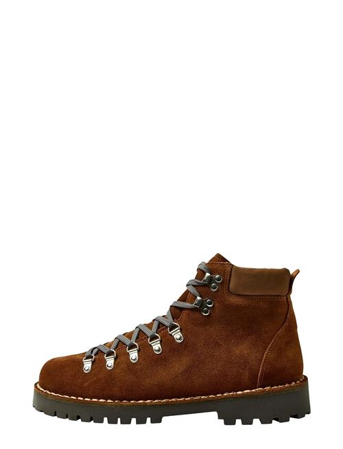 Slhalfred Suede Hiking Boot Selected Brown