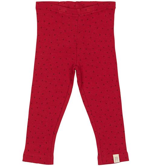 Petit Piao Leggings - Rib - Modal - Jet Red/Biking Red