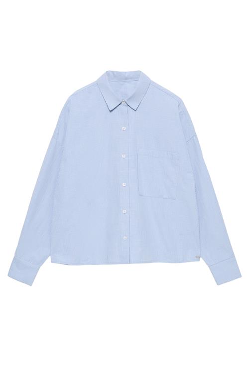 Pull&Bear Bluse 'PACIFIC'  lyseblå / hvid