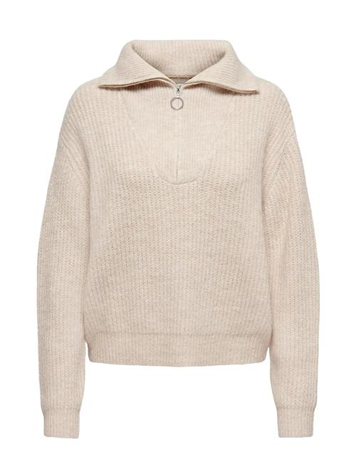 Onlbaker L/S Zip Pullover Knt Noos ONLY Beige