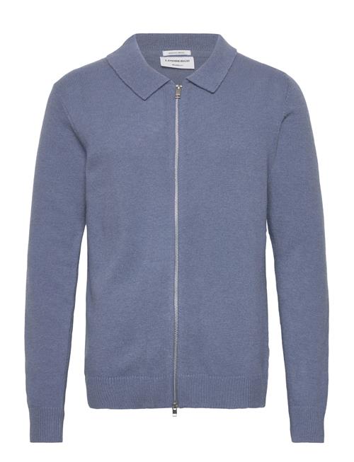 Lambswool L/S Cardigan With 2-Way Z Lindbergh Blue