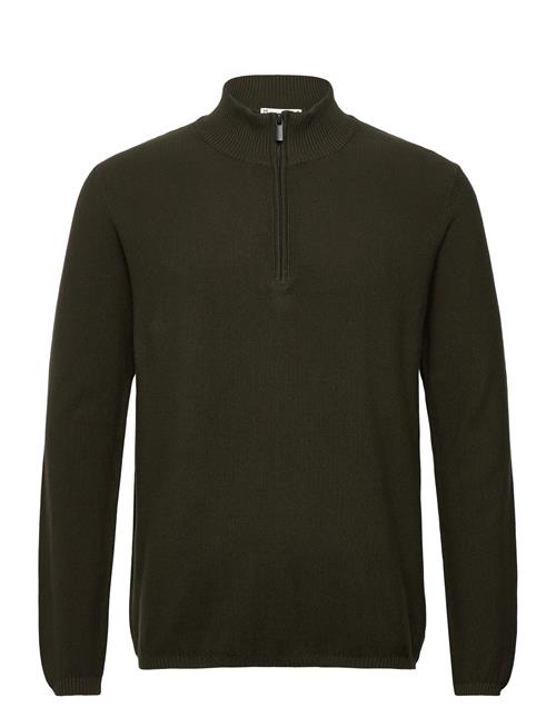 Organic Cotton Half Zip Pique Knit Knowledge Cotton Apparel Khaki