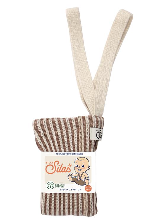 Silly Silas GOTS Strømpebukser Granola X Cream Striped  Granola x Cream Striped-1-2 Y  Creme  1-2 år  unisex