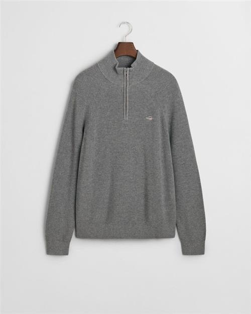 COTTON WOOL RIB HALF ZIP