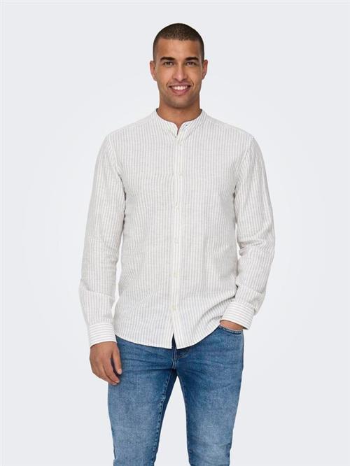 ONSCAIDEN LIFE LS MAO STRIPE LINEN