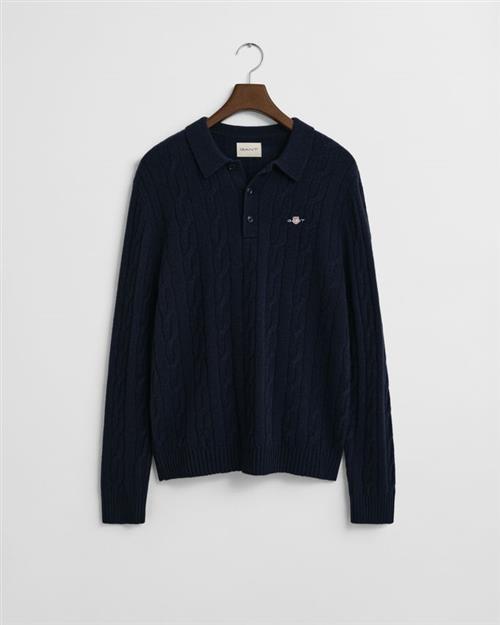 LAMBSWOOL CABLE POLO