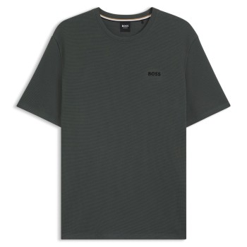 BOSS Waffle T Shirt Mørkgrøn  X-Large Herre