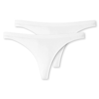 Schiesser Trusser 2P 95-5 Organic Cotton Thongs Hvid økologisk bomuld X-Small Dame