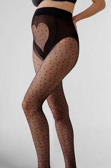 Hunkemöller Graviditetsstrømpebukser 15 Denier Dots sort