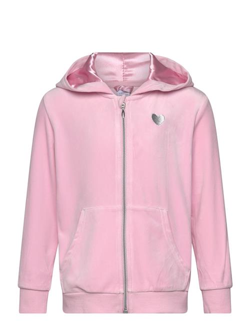 Hoodjacket Velour Solid Lindex Pink