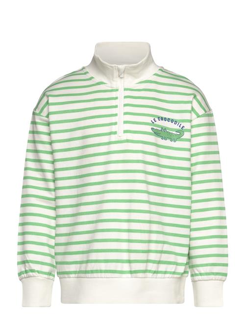 Sweater Halfzip W Stripe Lindex Green