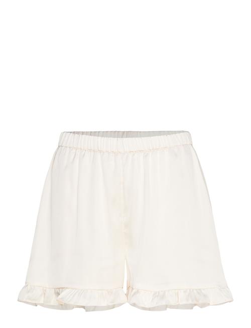 Shorts Pyjama Satin Frill Lindex Cream