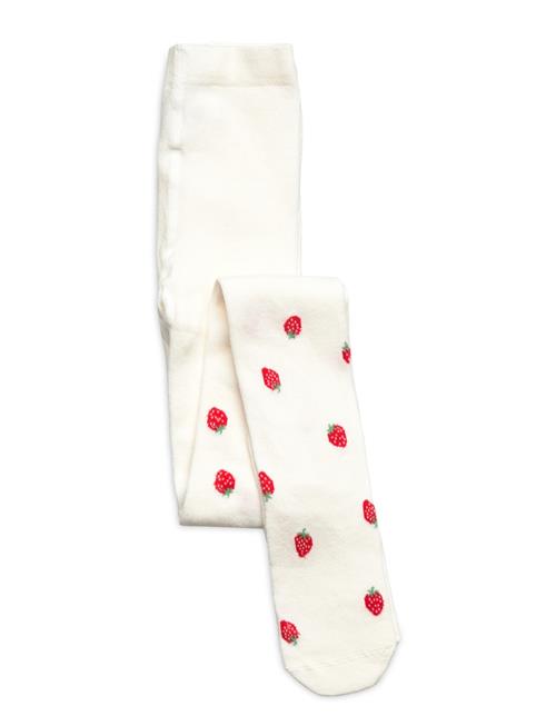Tights Sg Aop Strawberry Lindex White