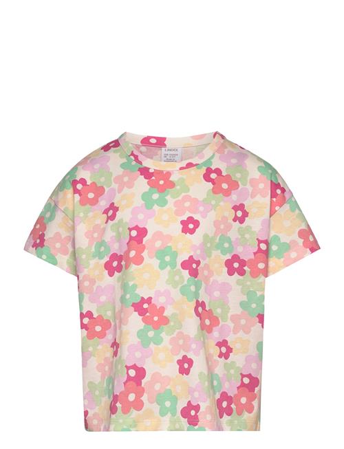 Top Ss Cropped Flower Print Lindex Patterned