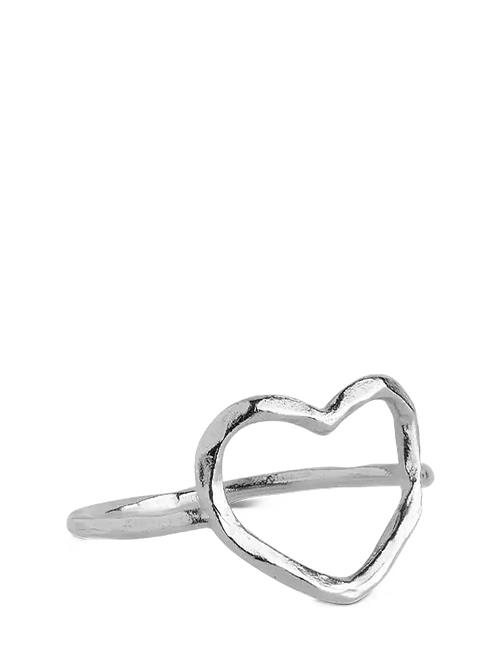 Organic Heart Ring Enamel Copenhagen Silver