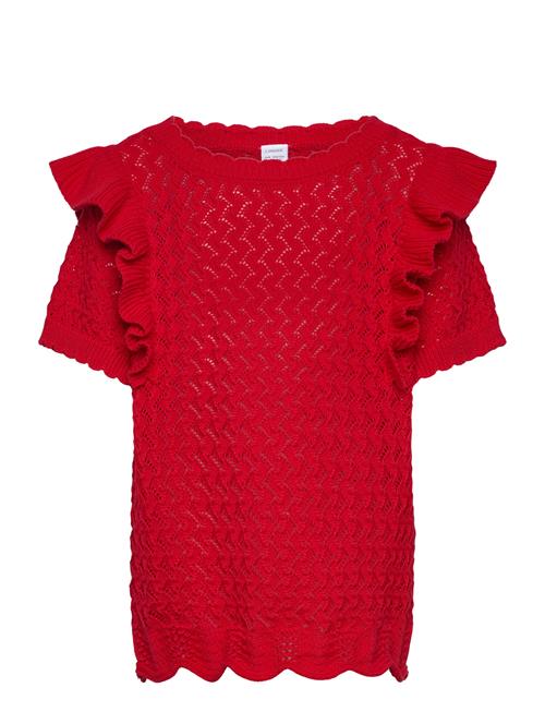 Top Knitted With Flounce Lindex Red