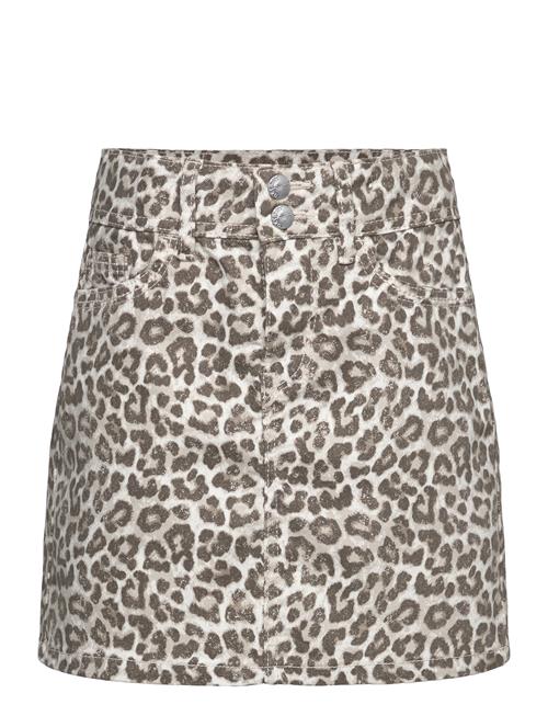 Skirt Twill Leo Print Lindex Yellow
