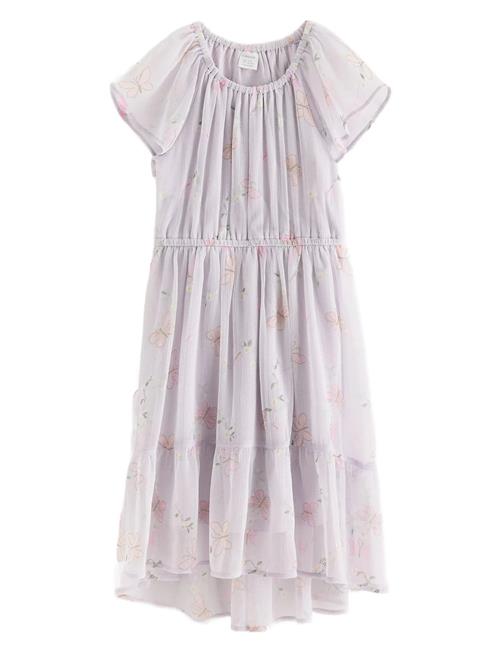 Dress Chiffon Hi Low Aop Lindex Purple