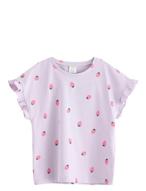 Top Dropped Shoulder Frill Aop Lindex Pink