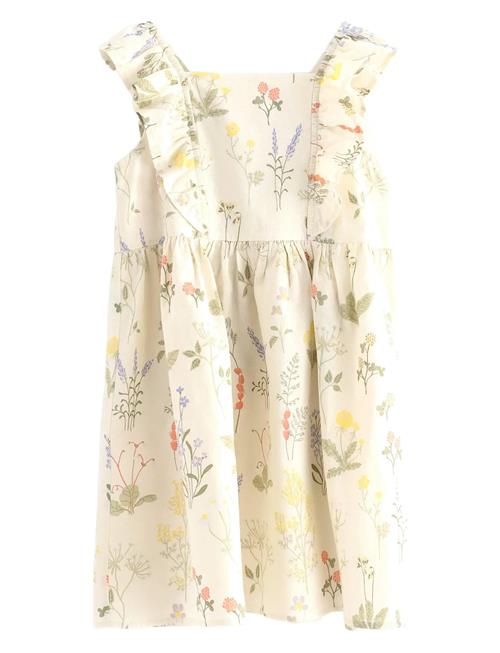 Dress Woven With Frill Aop Str Lindex Cream