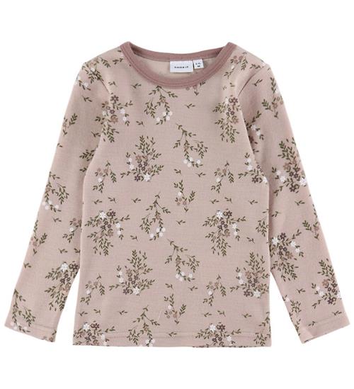 Name It Bluse - Uld - NmfWillow - Shadow Gray/Long flowers