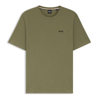 BOSS Waffle T Shirt Lysegrøn Large Herre