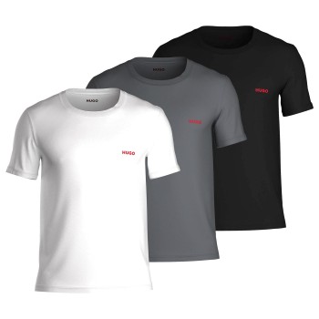 HUGO 3P Triplet T-Shirt Grå/Sort bomuld Large Herre
