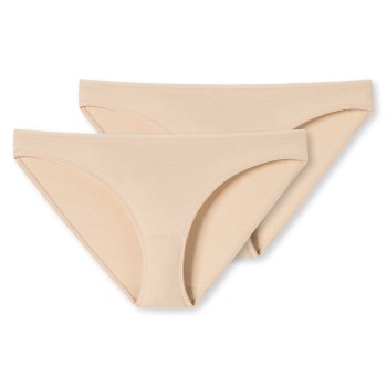 Schiesser Trusser 2P 95-5 Organic Cotton Mini Briefs Beige bomuld Large Dame