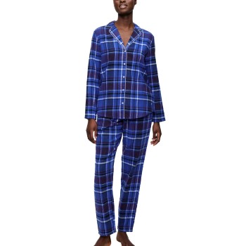 Triumph Boyfriend Long Sleeved Pyjama Set Mørkblå bomuld 38 Dame