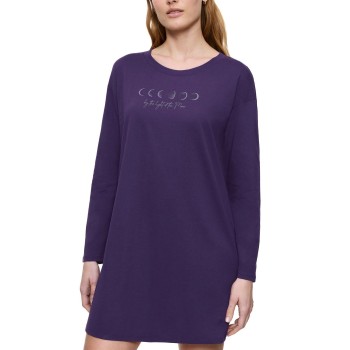 Triumph Long Sleeve Nightdress Lilla bomuld 38 Dame