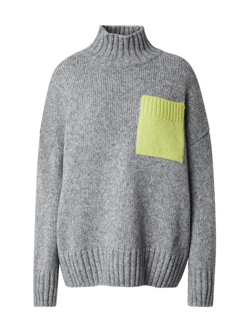 HUGO Pullover i overstørrelse 'Scuple'  grå-meleret / lysegrøn