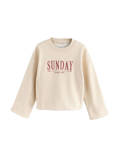Next Sweatshirt 'Sunday'  beige / merlot