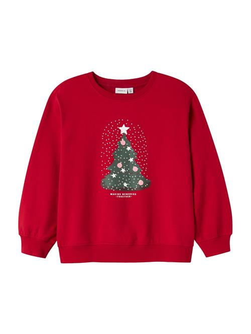 NAME IT Sweatshirt 'NKFRILI'  gran / lyserød / rød / hvid