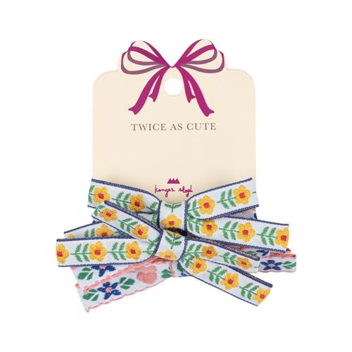 Konges Sløjd 4-Pack Mini Bow Hårbøjle White Rose One Size     3 Y+ kvinde
