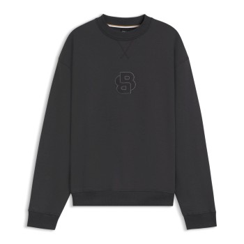 BOSS Patch Sweatshirt Mørkgrå  bomuld Large Herre