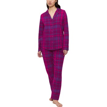 Triumph Boyfriend Long Sleeved Pyjama Set Rudet bomuld 42 Dame