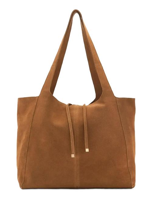 Suede Shopper Bag Mango Brown