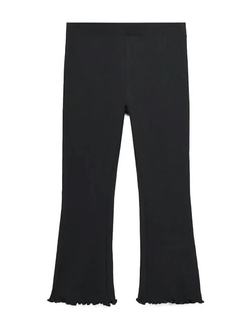 Ribbed Flared Leggings Mango Black