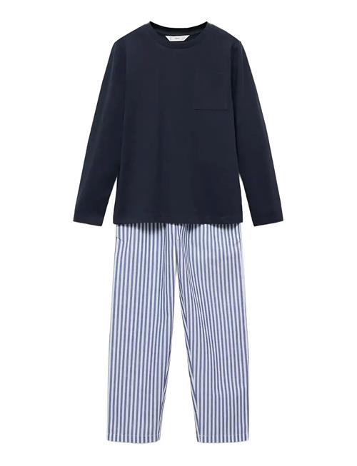 Striped Long Pyjamas Mango Navy