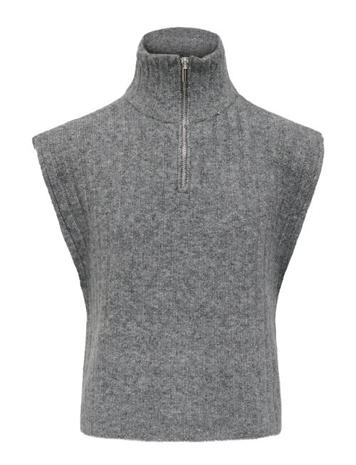 Kogjeanett Life Sl Rib Roll Vest Cp Knt Kids Only Grey