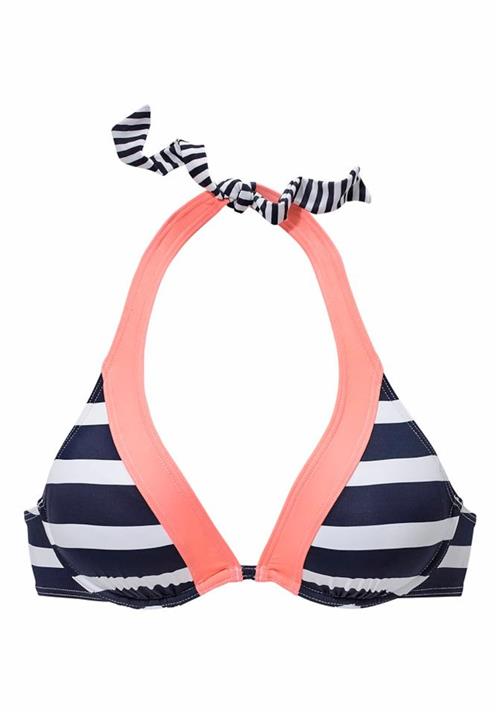 Se KangaROOS Bikinioverdel 'Anita'  navy / abrikos / hvid hos About You