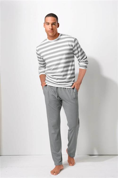 H.I.S Pyjamas lang  grå / hvid