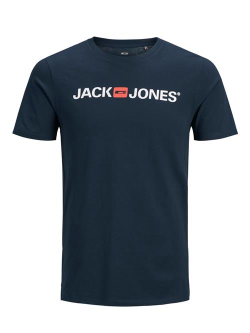 Se JACK & JONES Bluser & t-shirts 'Essentials'  mørkeblå / orange / hvid hos About You