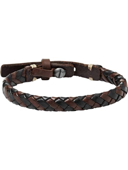 FOSSIL Armbånd  brun / sort
