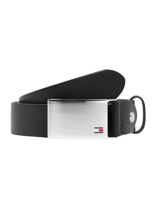 Se TOMMY HILFIGER Bælte 'Plaque'  sort / sølv hos About You