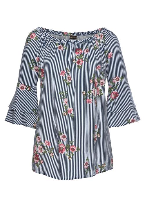 Se LASCANA Bluse  grøn / pink / hvid hos About You